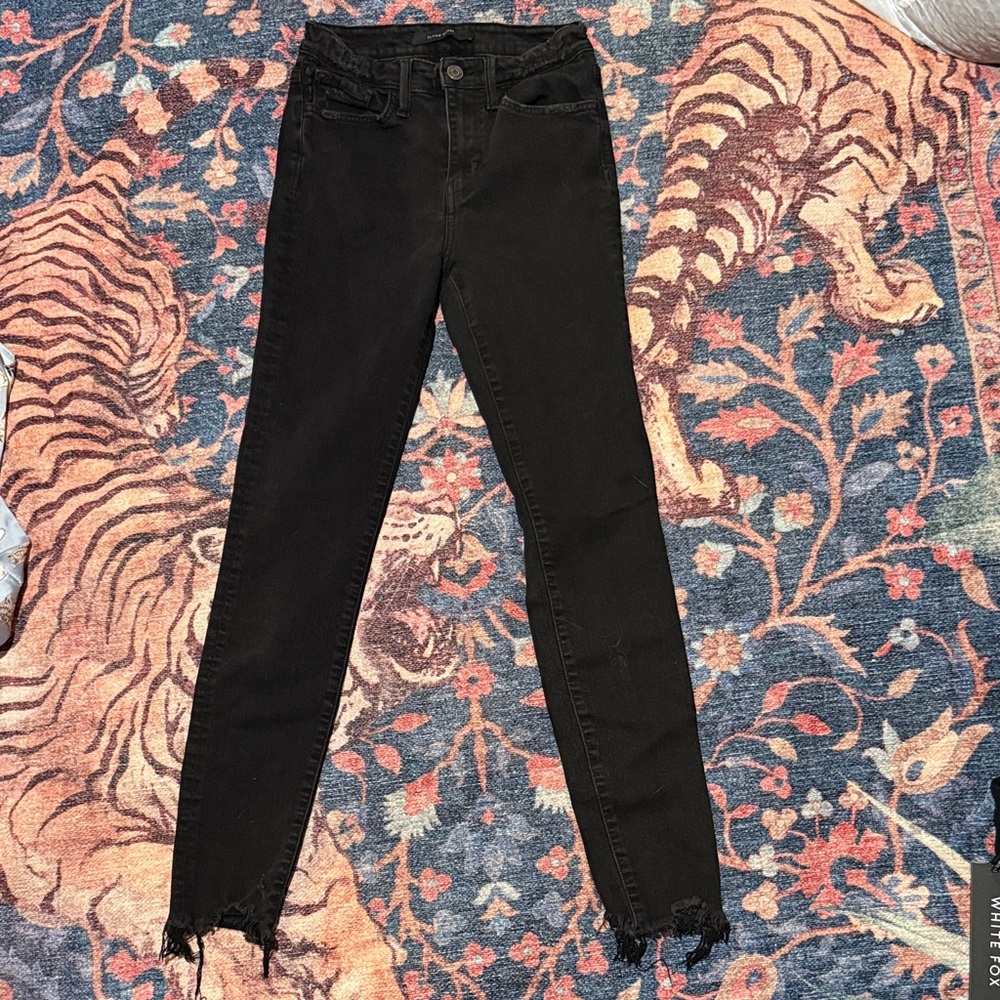 Flying Monkey Black Frayed Hem Skinny Jeans